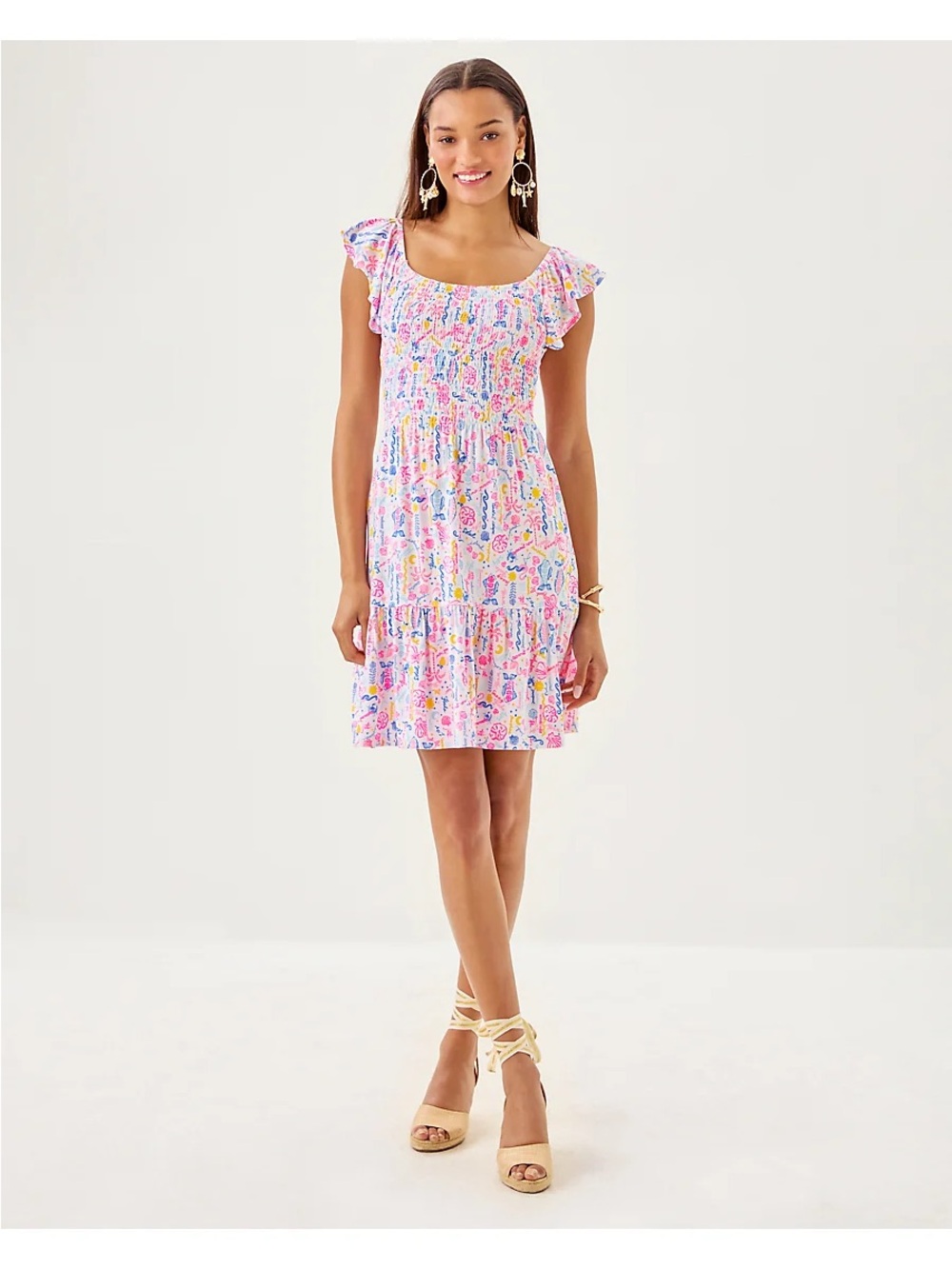 NWT Lilly Pulitzer Jilly Smocked Dress size Large - original retail $148 - Picture 8 of 10